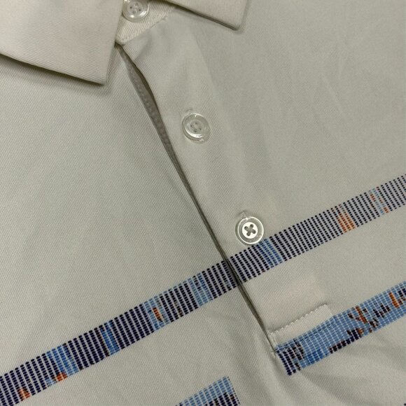 Callaway Golf Shirt Stretch Short Sleeve Polo Striped White XL - Picture 4 of 7